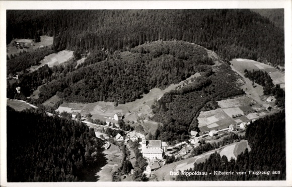 Ak Bad Rippoldsau Schapbach im Schwarzwald, Fliegeraufnahme vom Klösterle