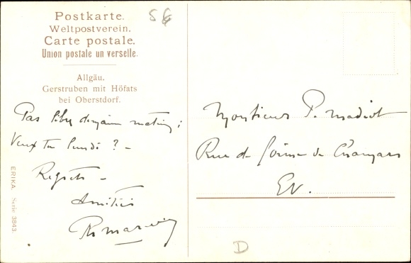 Postcard Gerstruben Oberstdorf in Oberallgäu, mountain huts, Höfats