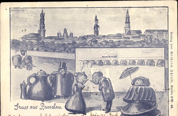 Artist PC Bolesławiec Bunzlau Silesia, general view, humanized tea service