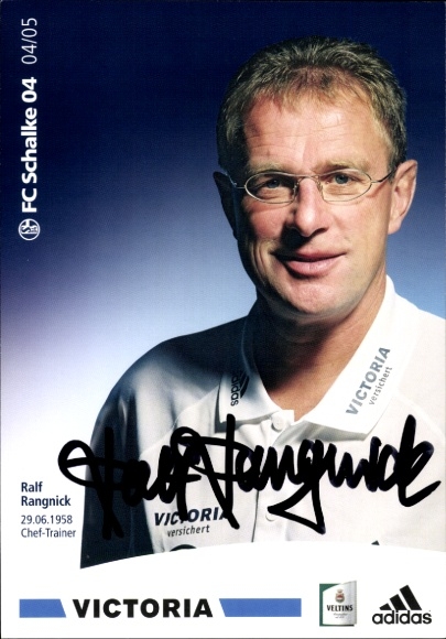 Karta autografu głównego trenera Ralf Rangnick, FC Schalke 04, autograf
