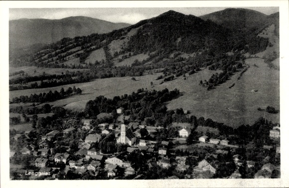 Postcard Lenggries in Upper Bavaria, aerial photograph