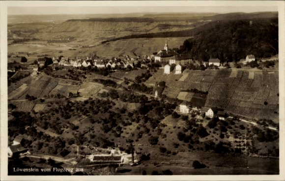 Postcard Löwenstein in Württemberg, aerial photograph of the place