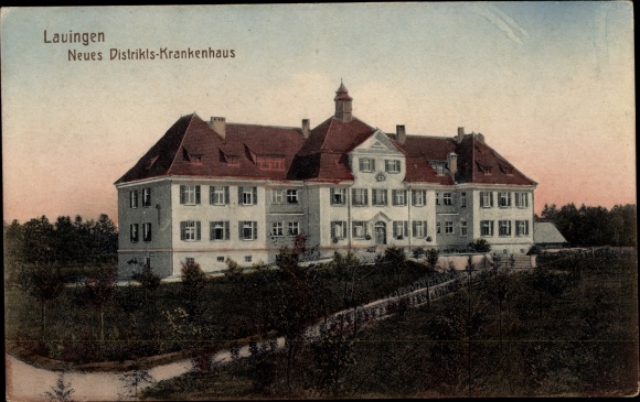 Ak Lauingen aan de Donau Schwäbische Alb, nieuw districtsziekenhuis