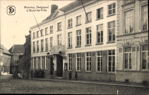 Ak Wervicq Sud Nord, L'Hotel-de-Ville, Stadtansicht, Belgien