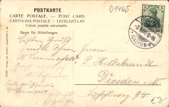 Postcard Dresden Langebrück, greetings from the Haidemühle near Langebrück in Sa.