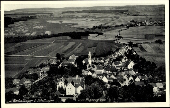 Postcard Hochaltingen Fremdingen in Swabia, aerial photograph