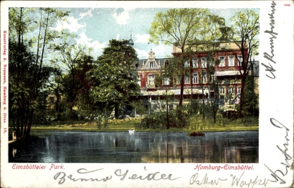 Postcard Hamburg Eimsbüttel, Eimsbütteler Park, Parkhotel