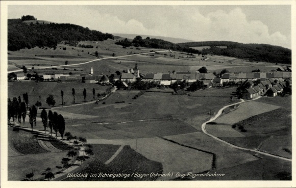 Postcard Waldeck Kemnath in the Upper Palatinate, aerial photograph