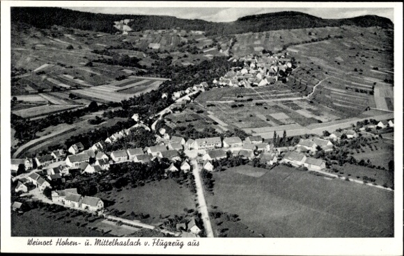 Postcard Hohenhaslach Sachsenheim in Württemberg, aerial photograph