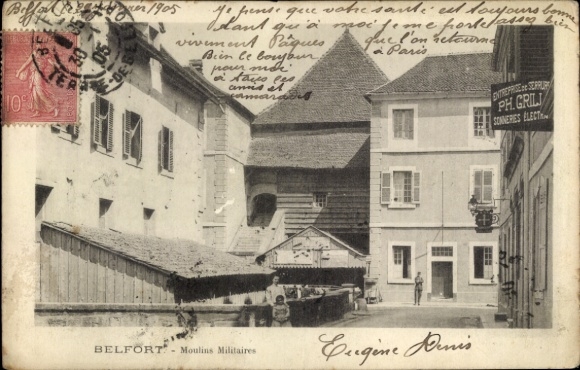 Postcard Belfort Beffert Beffort Territoire de Belfort, Moulins Militaires, building, city view,