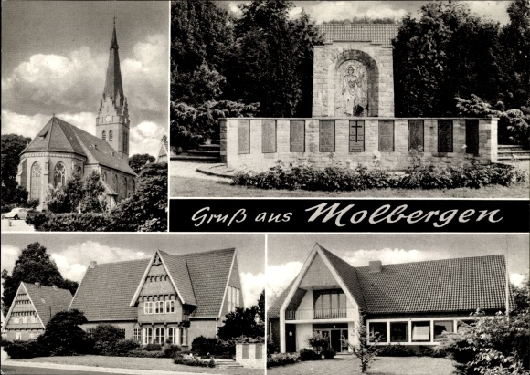 Ak Molbergen in Oldenburg, kerk, monument, gebouw