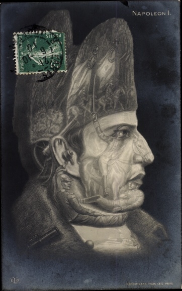 Artist PC Napoleon Bonaparte, metamorphosis, face from battle scenes
