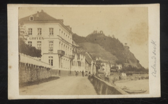 CdV zdjęcie Remagen am Rhein, Rolandseck, ściana nabrzeża, Hotel Groyen,