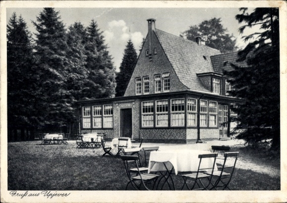 Postcard Upjever Schortens in East Frisia, guesthouse