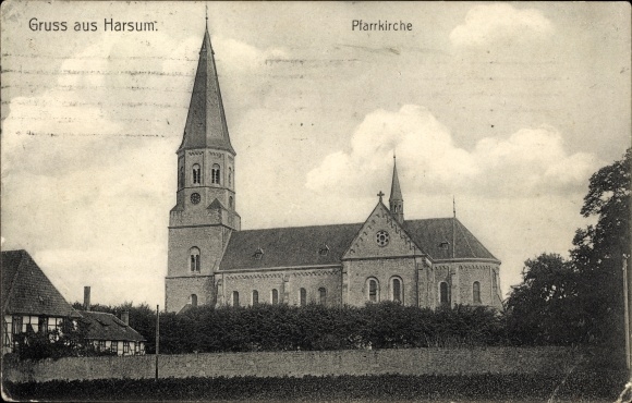 Postcard Harsum in Lower Saxony, parish church