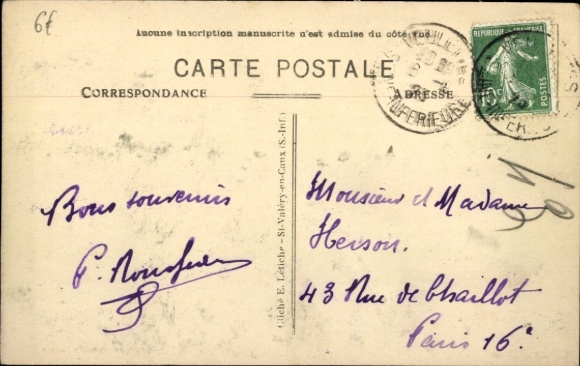 Postcard Veulettes sur Mer Seine Maritime, Chemin de la Vallee