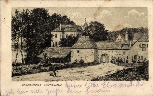 Ak Berlin Zehlendof Dahlem, Jagdschloss Grunewald