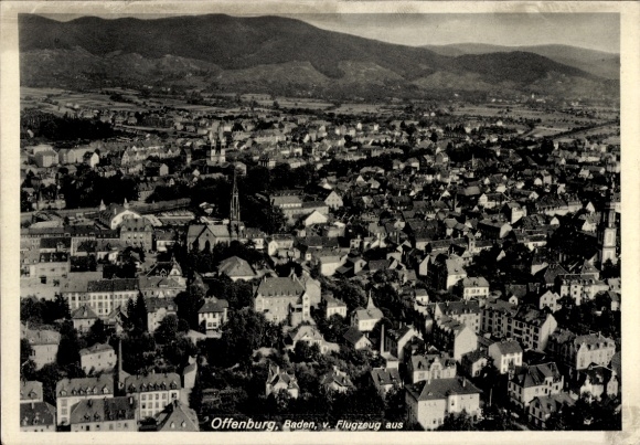 Postcard Offenburg in Baden Black Forest, aerial photograph
