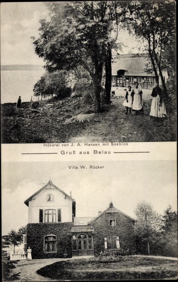 Ak Belau in Holstein, Hökerei, Villa W. Rücker