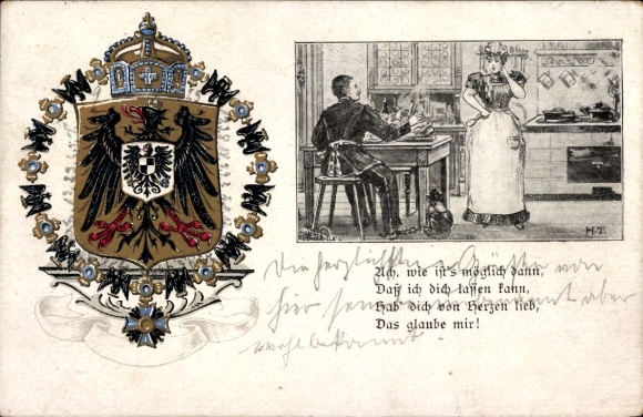 Coat of arms Passepartout Chromo-Litho Oh how is it possible then that I can leave you