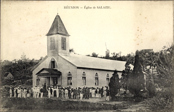 Ak Réunion, Eglise de Salazie, Mass