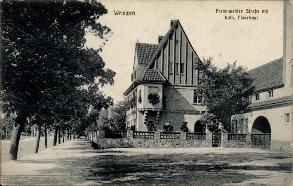 Postcard Wriezen im Oderbruch, Freienwalder Straße, Catholic rectory