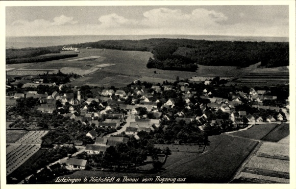 Postcard Lutzingen near Höchstadt on the Danube, aerial photograph