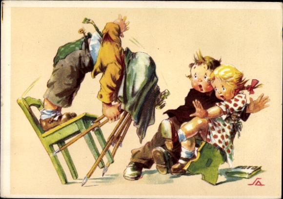 Artist Postcard Salac, AL, photographer falls over with camera