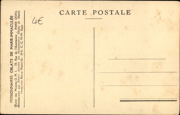 Postcard Missions Esquimaudes, La chasse a l&#39;ours blanc, hunting a polar bear, dog