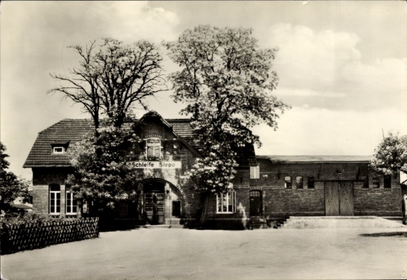 Postcard Schleife in Upper Lusatia, train station