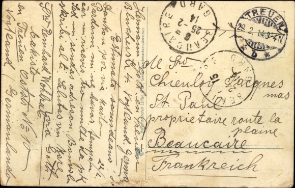Postcard Treuen in Vogtland Saxony, Herlasgrüner Straße, passers-by, avenue
