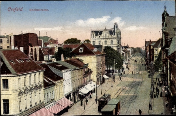 Ak Krefeld am Niederrhein, Rheinstraße