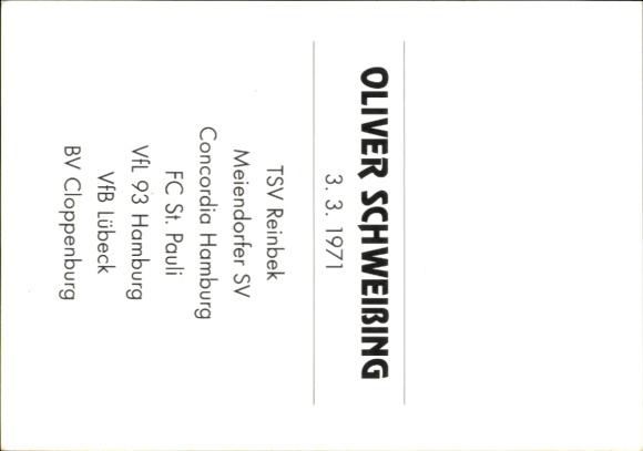 Autograph card footballer Oliver Schweißing, BV Cloppenburg, autograph