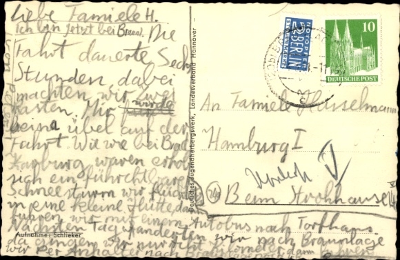 Postcard Braunlage in the Harz, youth hostel