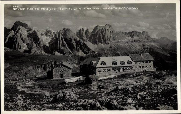 Postcard South Tyrol, Rifugio Monte Pez, Schlernhaus