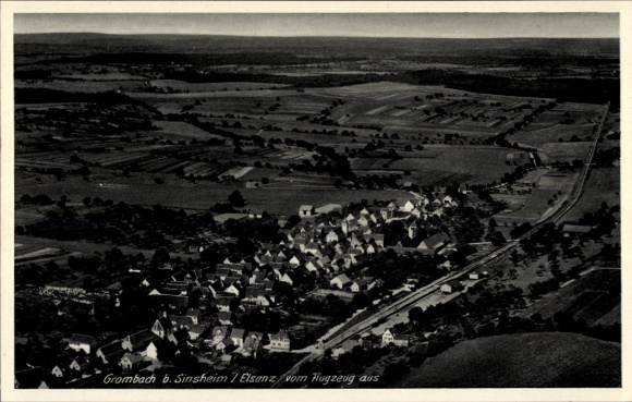 Postcard Grombach Bad Rappenau im Kraichgau Baden, Grombach b. Sinsheim 7 Elsenz from the plane