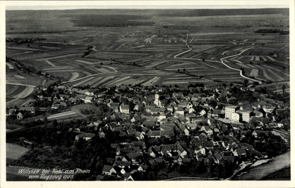 Postcard Willstätt in Baden, from the plane