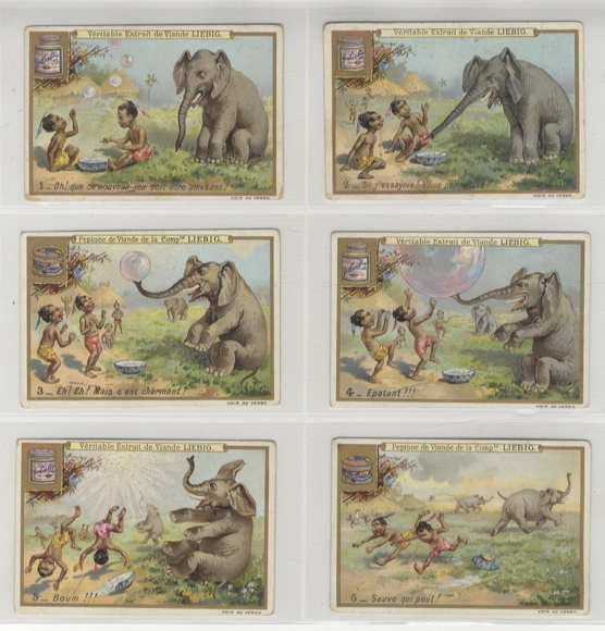 Liebig Serie Sanguinetti 553 Elephant and soap bubbles 1898