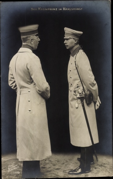 Ansichtkaart Berlijn Lichtenberg Karlshorst, kroonprins Wilhelm van Pruisen in het hoofdkwartier
