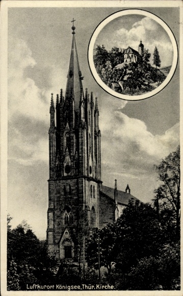 Postcard Königsee in Thuringia, Church