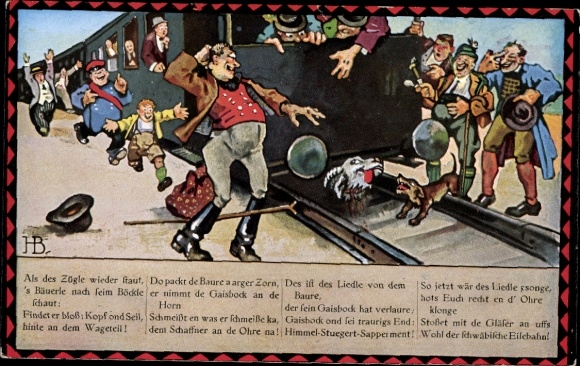 Song Artist Postcard Boettcher, Hans, On the Swabian Railway, Picture 4