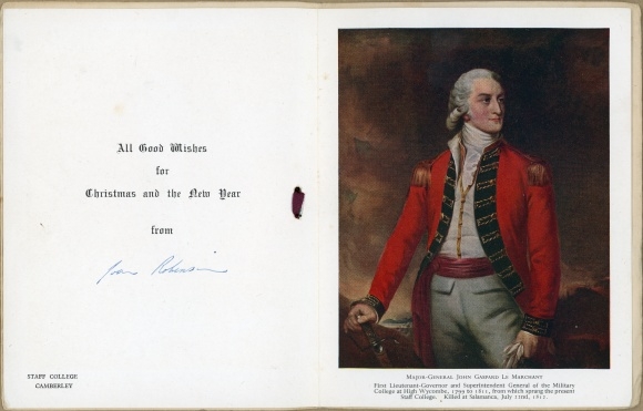 Vouwkaart Staff College Camberley, generaal-majoor John Gaspard Le Marchant, Kerstmis, Nieuwjaar