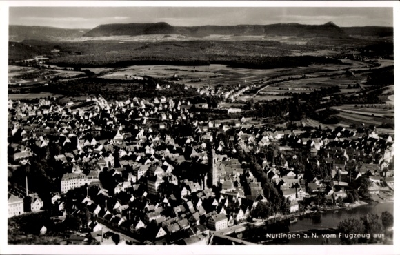 Postcard Nürtingen am Neckar Württemberg, aerial photograph