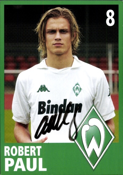 Autogrammkarte Fußballer Robert Paul, Werder Bremen, Autogramm