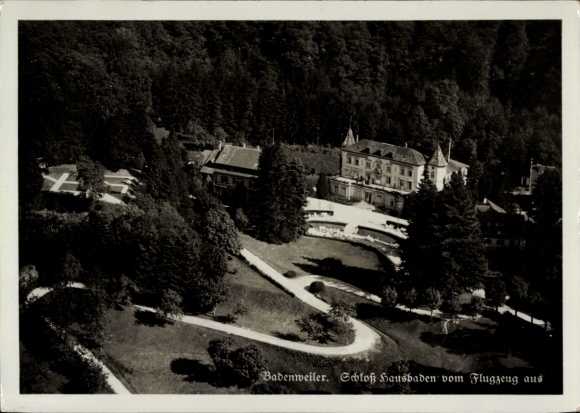 Postcard Badenweiler in the Black Forest, Hausbaden Castle, aerial photograph