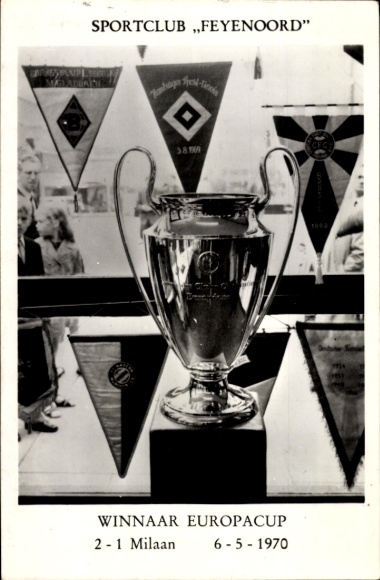 Postcard Sportclub Feyenoord, Winnaar European Cup 1970, Milaan
