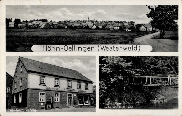 Ak Oellingen Höhn im Westerwald, Gesamtansicht, Gastwirtschaft Emil Steup, Nistertal