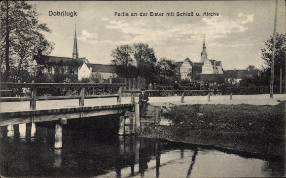 PC Dobrilugk Doberlug Kirchhain in Brandenburg, lot at the Elster, castle, church