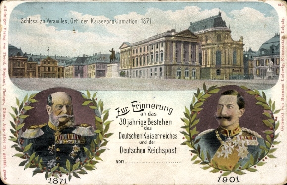 PC Versailles-Yvelines, castle, imperial proclamation 1871, Kaiser Wilhelm I, Kaiser Wilhelm II.