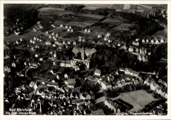 Postcard Bad Hersfeld Hessen, aerial photograph